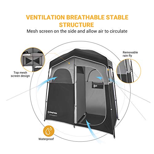 KingCamp Shower Tent, Portable Privacy Tent Outdoor Camping 1/2 Room Toilet Tents with Shower Bag & Dressing Room for Travel Beach Tailgate