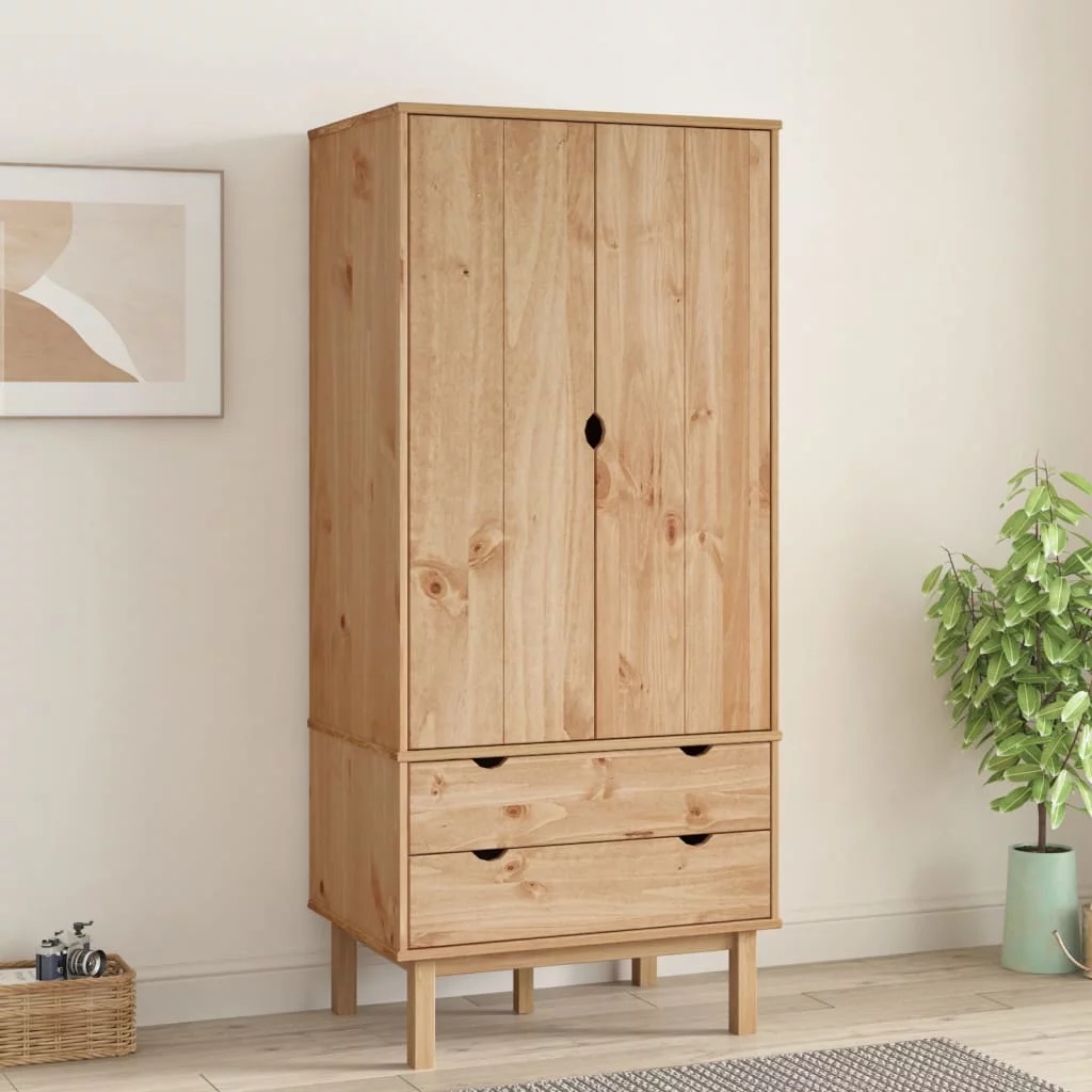 Anself Wardrobe OTTA 30.1"x20.9"x67.7" Solid Wood Pine