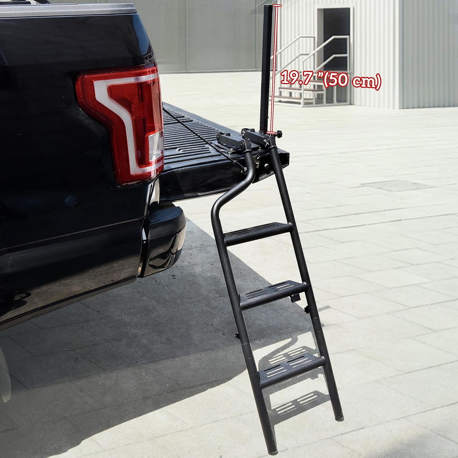42" Foldable Pickup Truck Tailgate Ladder with Grab Handle, Heavy Duty Universal Folding Tailgate Step Ladder with Handrail for Pickup Truck (F150
