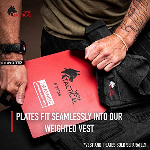 WOLF TACTICAL Weighted Vest and Weight Vest Plates (Black, 5.75lbs)