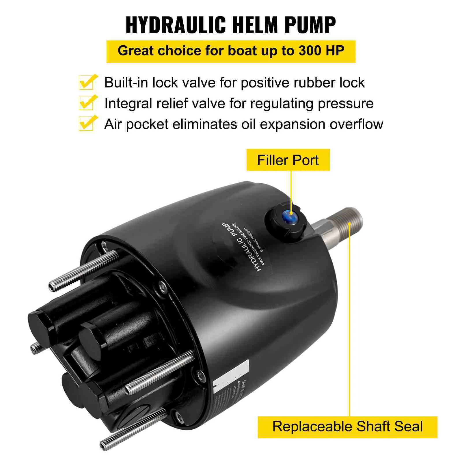BENTISM Hydraulic Outboard Boat Steering Kit HK6400A-3 HO5114 14\' Hoses 300HP Helm Pump