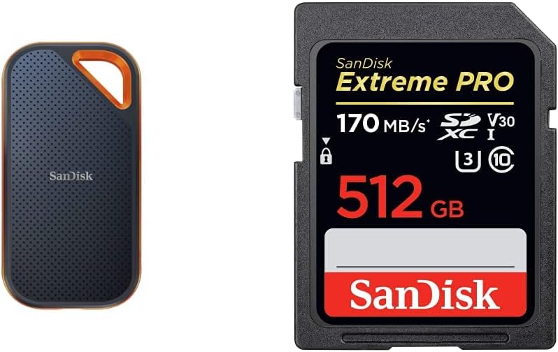 SanDisk 2TB Extreme PRO Portable SSD - Up to 2000MB/s - USB-C, USB 3.2 Gen 2x2 - External Solid State Drive