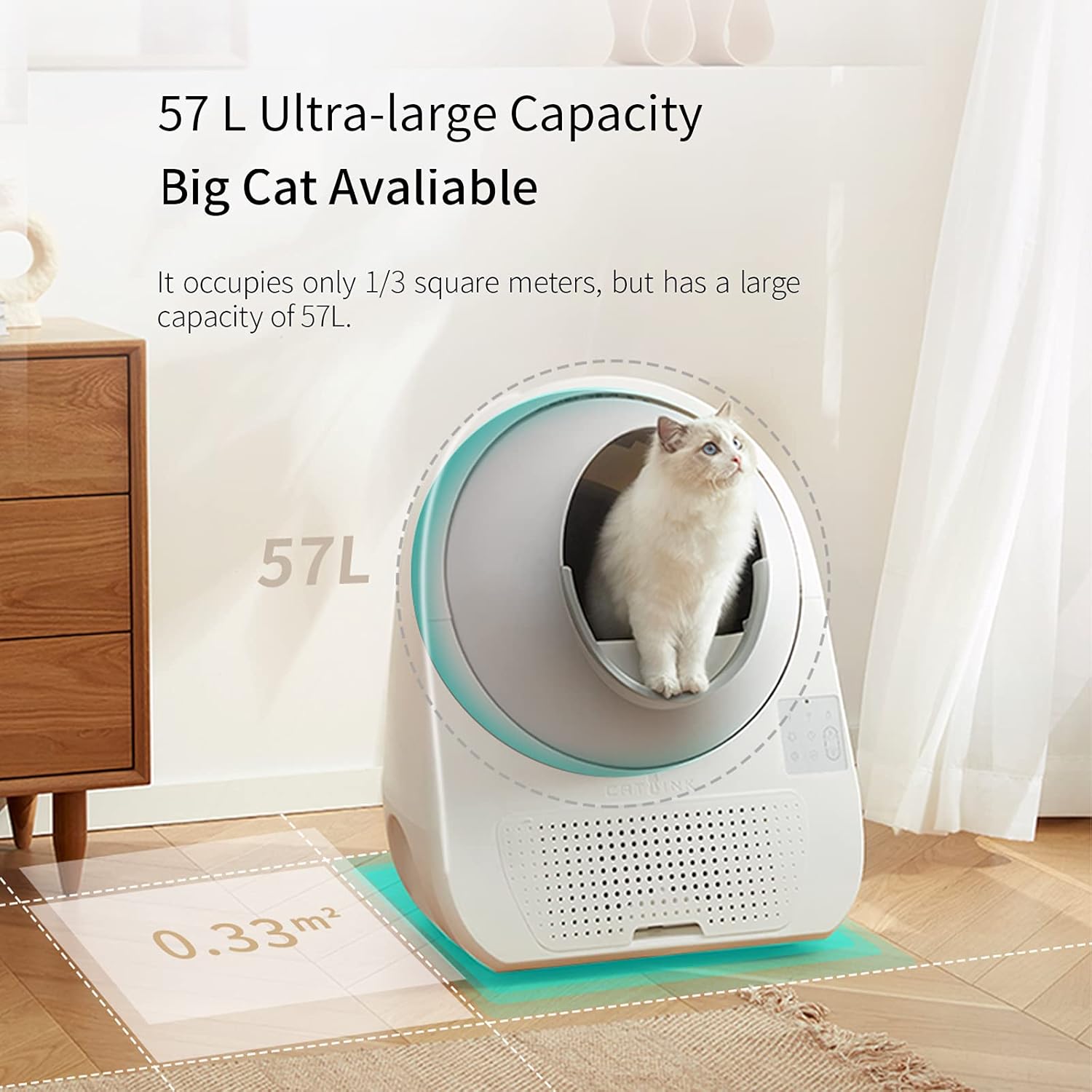 Catlink Self-Cleaning Cat Litter Box, APP Control, Health Report, Double Odor Removal, Extra Large Automatic Cat Litter Box