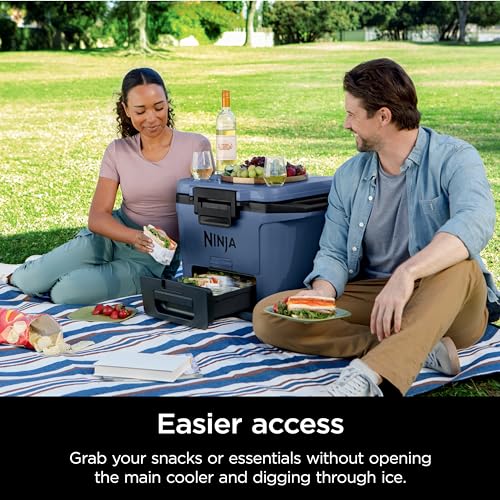 Ninja FB151GY FrostVault 50qt Hard Cooler with Dry Zone, Integrated Fridge-Temp Dry Storage Drawer, Premium Heavy-Duty Insulated Cooler