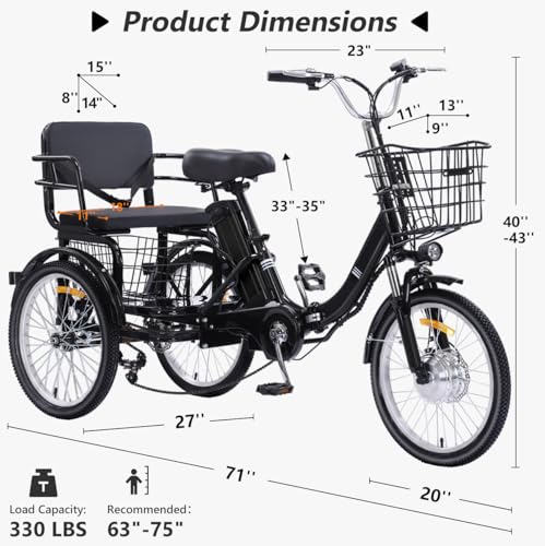 Adult Electric Tricycle Adult Tricycle 3 Wheel Bikes Adults Electric Three Wheel Bike - Radiant Selections
