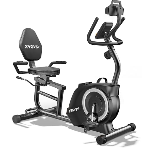 Recumbent Exercise Bike for Home Use, Quiet Recumbent Stationary Bikes for Adults & Seniors, 16-Level Resistance, Adjustable Seat, Supports 400LB