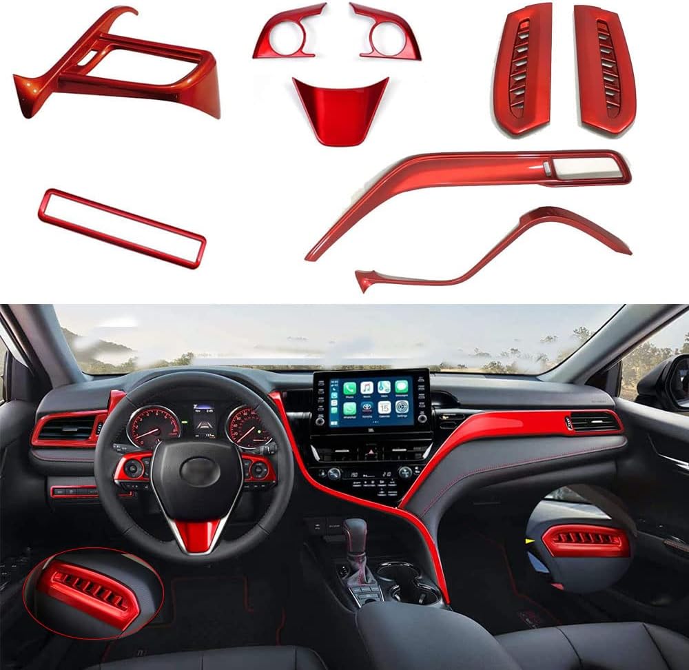 Boltry for Toyota Camry LE SE XLE XSE 2018-2020 ABS Full Set of Car Interiors Instrument Panel Decorative Center Console Moulding Trim Air Outlet