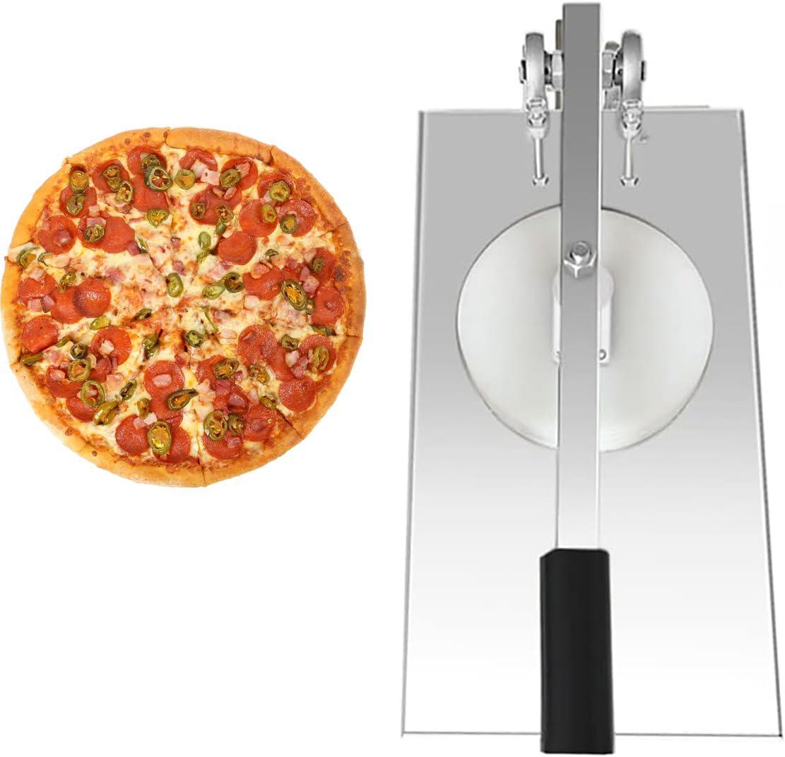 Manual Pizza Dough Press Machine, Stainless Steel Pastry Dough Maker, 12-24cm Non-Stick Pressure Plate, Adjustable Extension Arm Angle, for Cake
