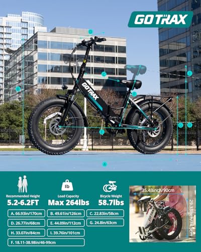 Gotrax 20" Folding Electric Bike with 55 Miles (Pedal-assist1) by 48V Battery, 20Mph Power by 500W, Smart LCD Display and 5 Pedal-Assist Levels