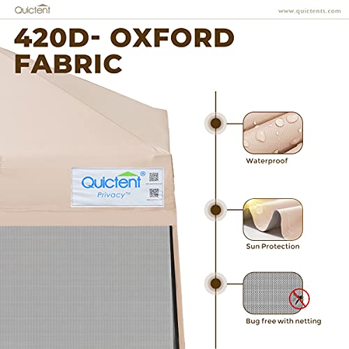 Quictent 6.6'x6.6' Pop up Screened Canopy Tent with Mosquito Netting, Portable Easy up Outdoor Screen House Shelter Fully Sealed for Patio