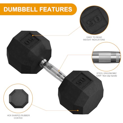 Premium Rubber Coated Hex Dumbbell Weight Set With Rack, Multiple Packages,210LB/350LB/450LB/550LB for Home Gym