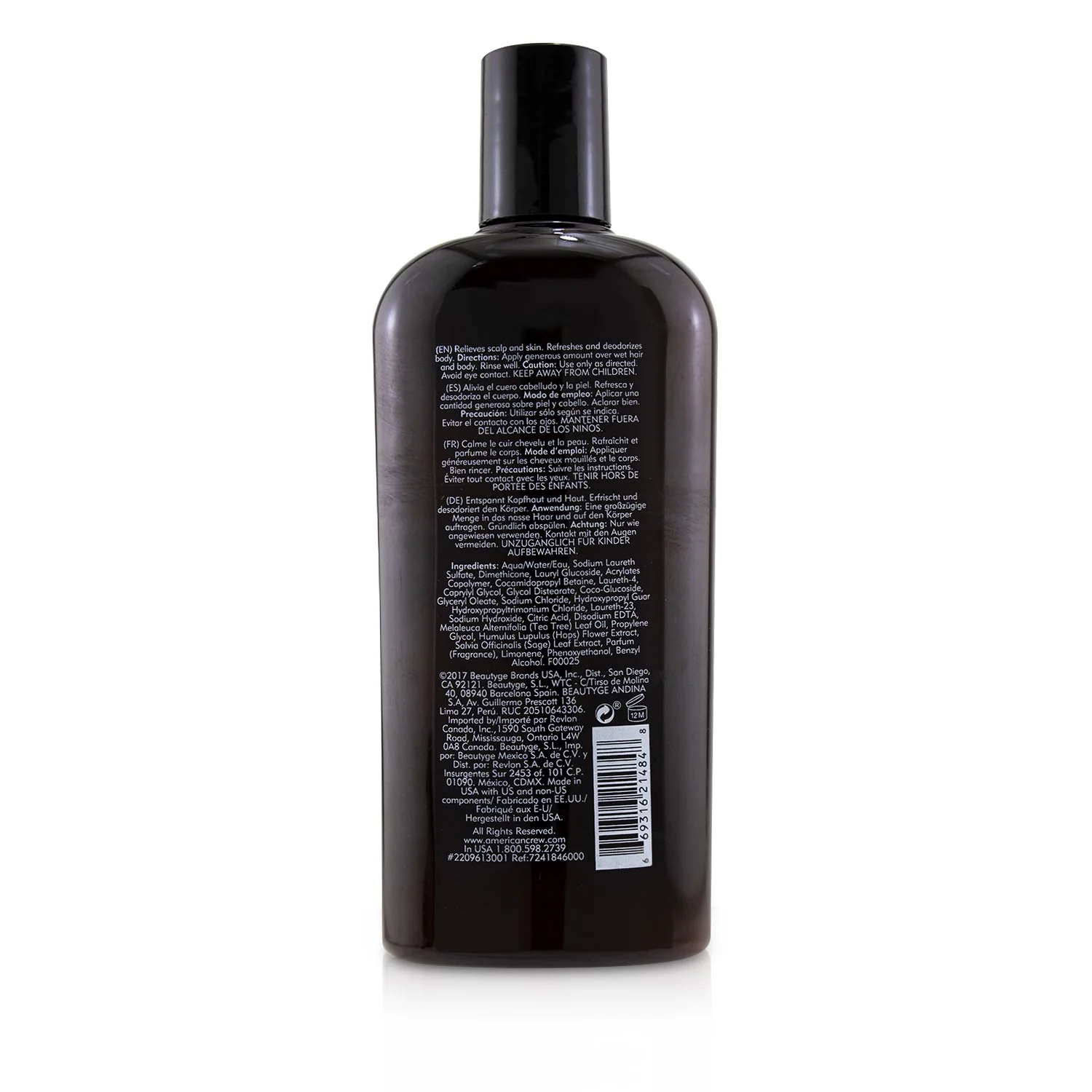 American Crew Men 3-IN-1 Tea Tree Shampoo, Conditioner and Body Wash  1000ml/33.8oz