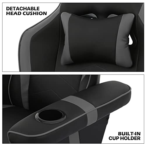 MoNiBloom Video Gaming Chair Racing Style Single Living Room Sofa Recliner with Detachable Headrest