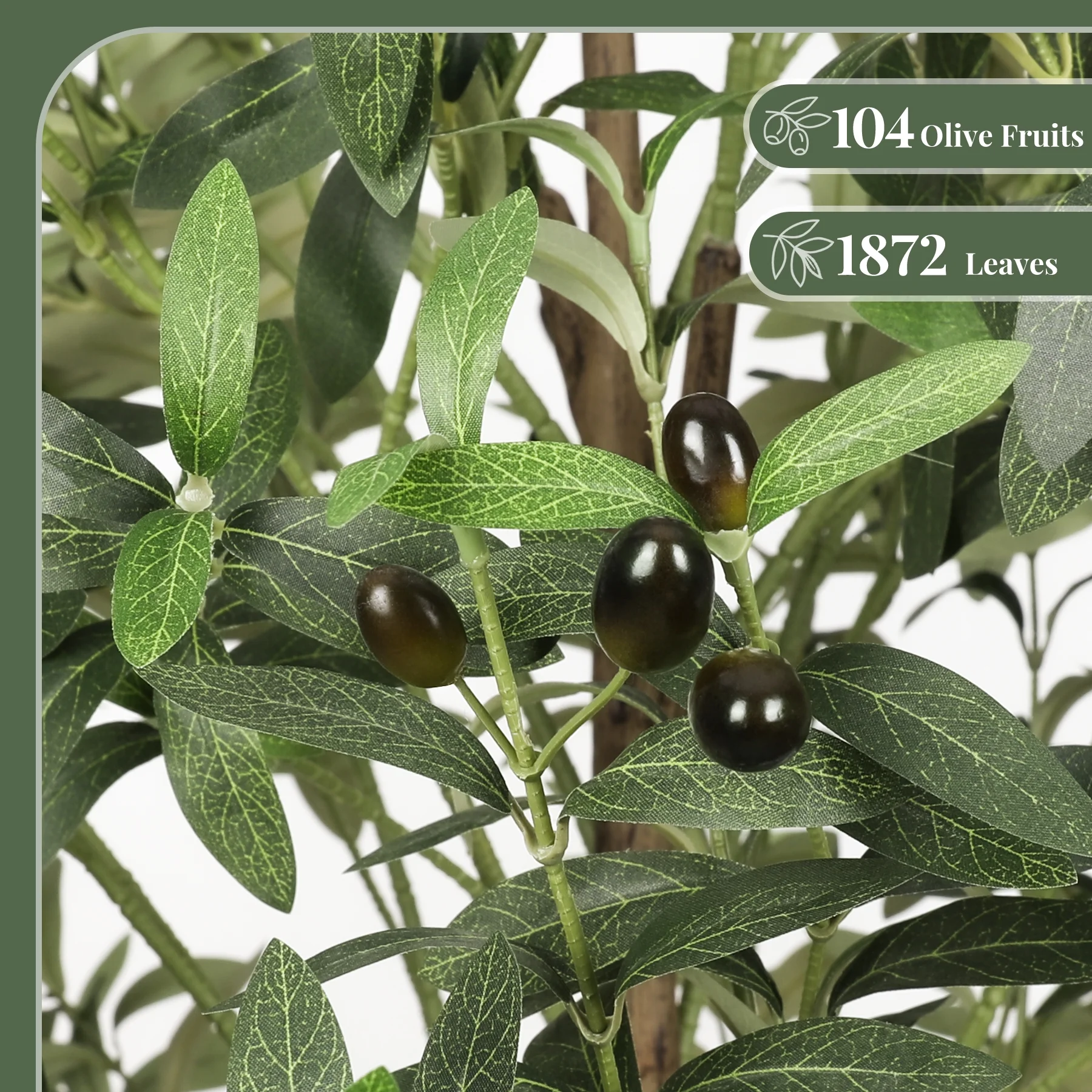 GIKPAL 7ft Artificial Olive Tree, 1872 Leaves Plastic Olive Plants Pre Potted Faux Greenry Plant for House Decorations
