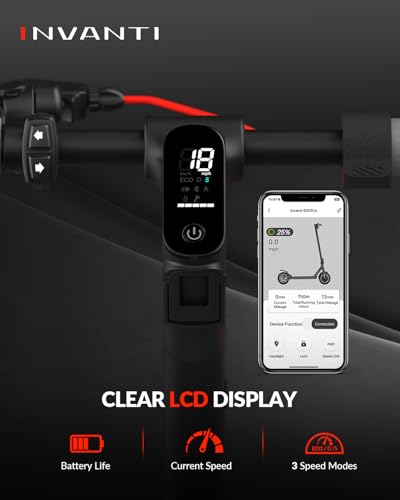 E30 Electric Scooter with Smart APP, 19.9 Miles Range & 18 MPH, 350W Motor, 8.5" Solid Tires, Rear Suspension and Turn Signals
