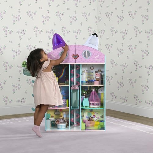 Gabby’s Dollhouse Purrfect Playhouse by Delta Children – Features Sounds & Light Up Ears - Includes 20 Accessories - Fits 8-inch Dolls