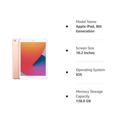 Apple iPad (10.2-inch, Wi-Fi, 128GB, 8th Generation)- Space Gray (Renewed)