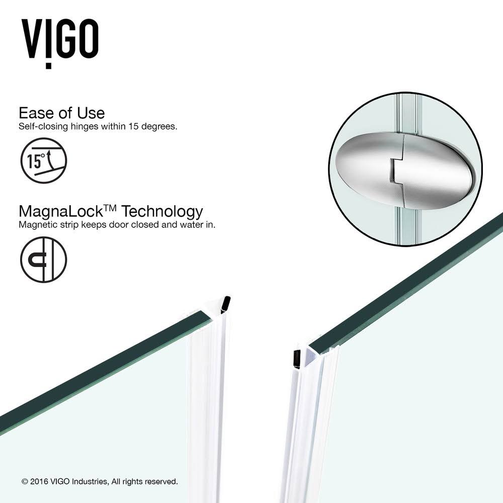 Vigo VG6061BNCL40 Verona Frameless Neo-Angle Shower Enclosure
