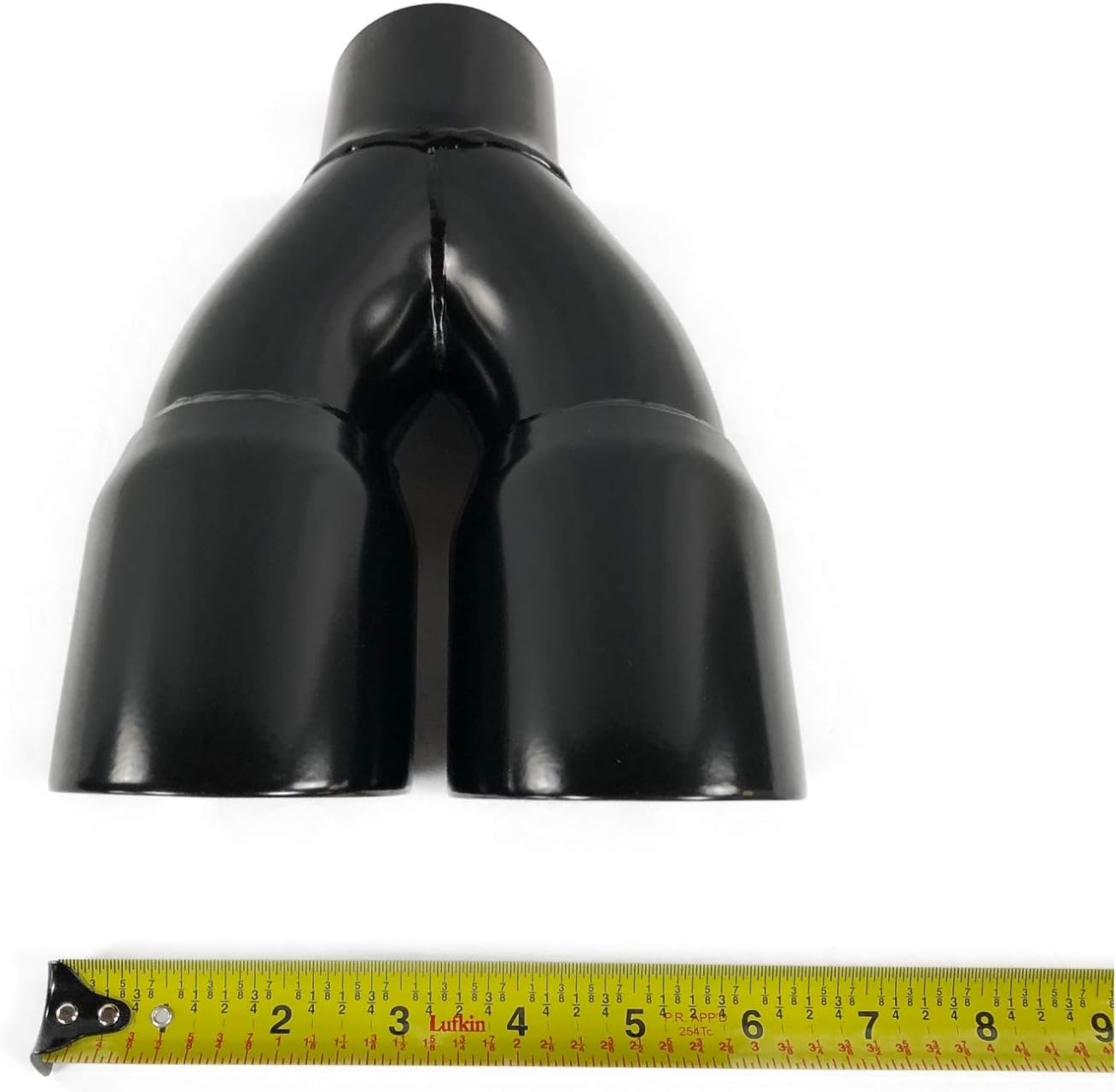 Exhaust Tip Dual 3.00 X 9.50 Long 2.50" Inlet Round Double Wall Slant Black Stainless Wesdon Exhaust Tip Pack of 2