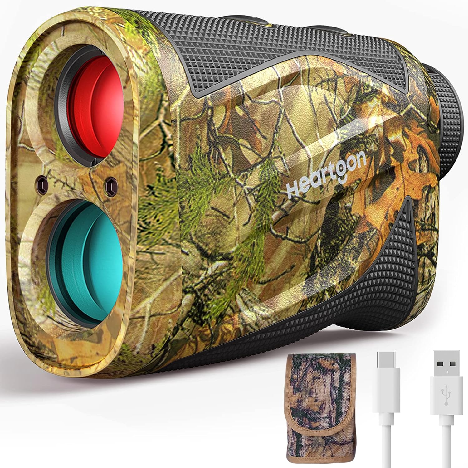 Hunting Rangefinder, Heartgon 1200 Yards Rechargeable Rangefinder for Hunting, 6X Magnification