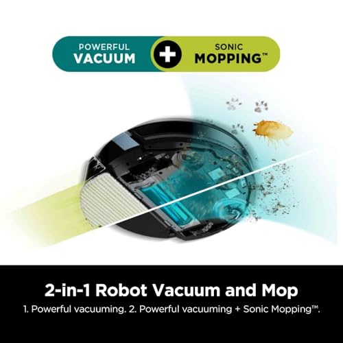 Shark Matrix Plus 2 in1 Robot Vacuum & Mop with Sonic Mopping, Matrix Clean, Home Mapping, HEPA Bagless Self Empty Base, CleanEdge, for Pet Hair