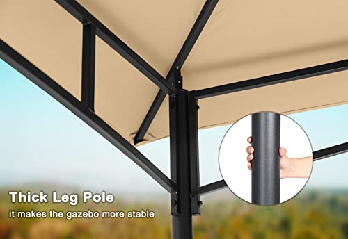 MASTERCANOPY Outdoor Garden Gazebo for Patios with Stable Steel Frame and Netting Walls (11x11,Dark Gray)