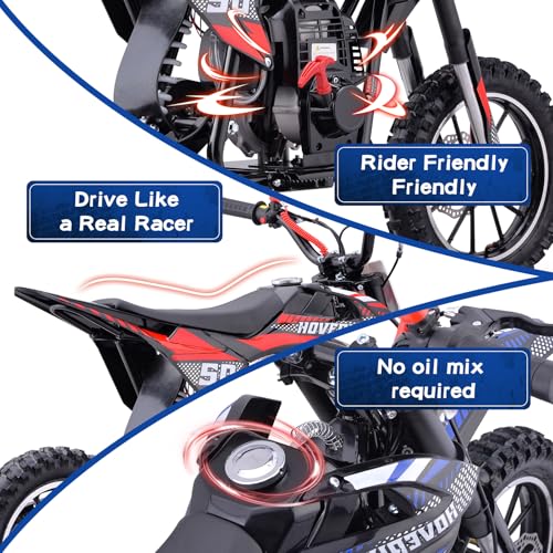 Hoverheart Gas Dirt Bike, 50cc 4-Stroke Gas Powered Kids Off Road Motorcycle (Model-DB4S004) with Off-Road Tire, Suspensions, Disc Brakes