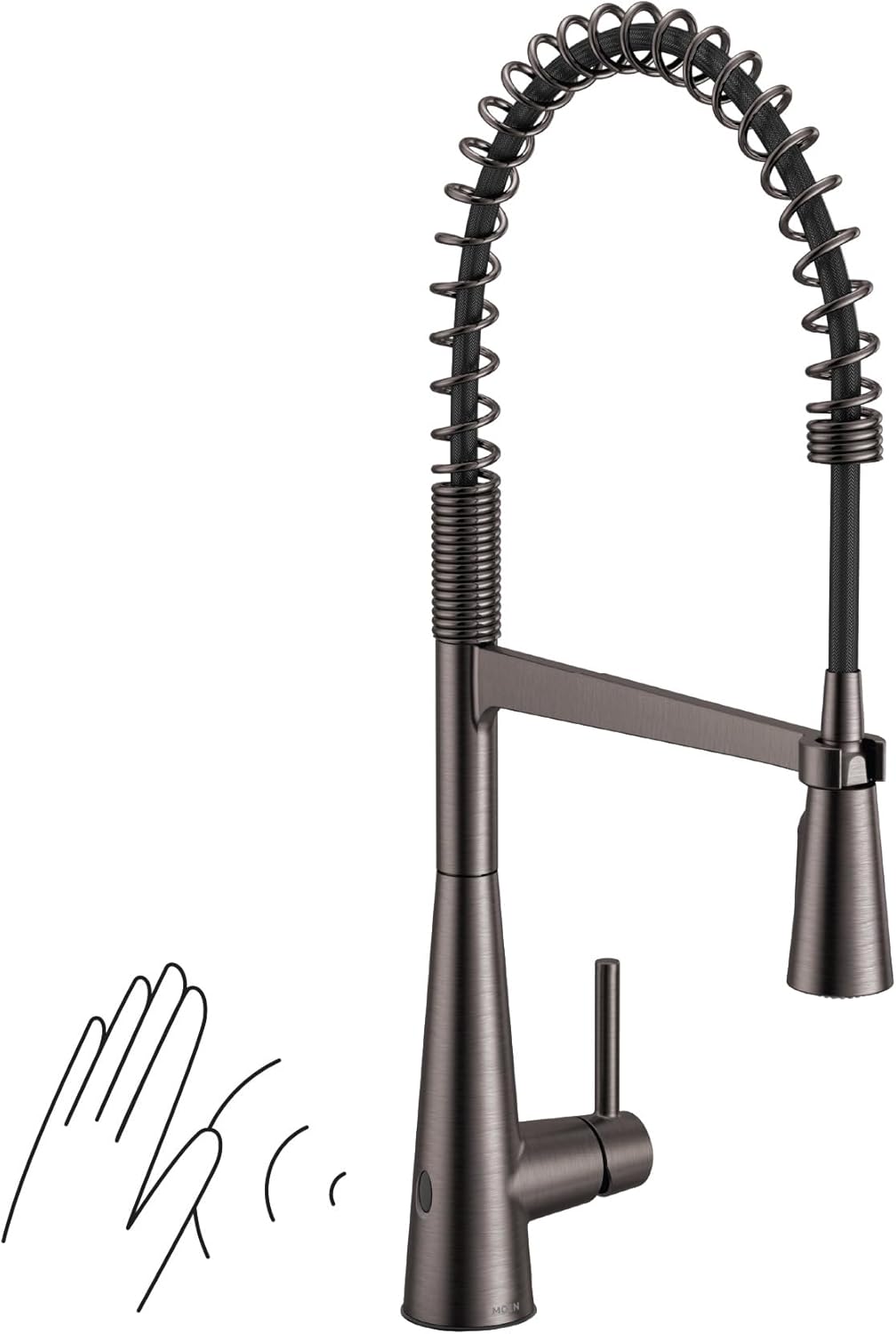 Moen 5925EWBLS Sleek Single-Handle High Arc Pulldown Kitchen Faucet, Black Stainless