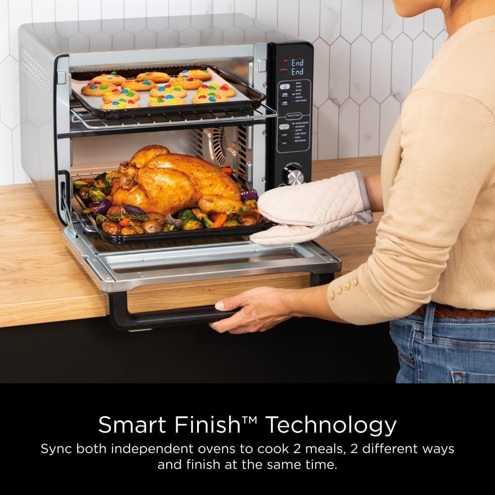 Ninja 12-in-1 Double Oven with FlexDoor (Renewed) Bundle with 2 Year Enhanced Protection Pack - Smart Home Appliances