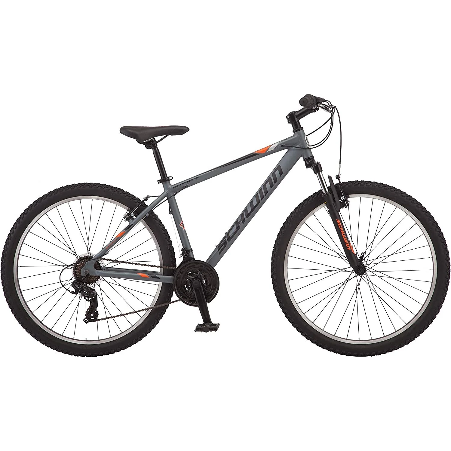 27.5" Schwinn High Timber Youth/Adult Mountain Bike, 21 Speeds, Aluminum and Steel Frame Options-Color:Grey,Style:Men's ATB