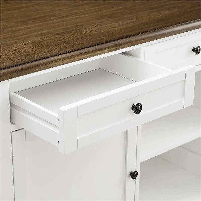 Dorel Living Kelsey Kitchen Island with 2 Stools White