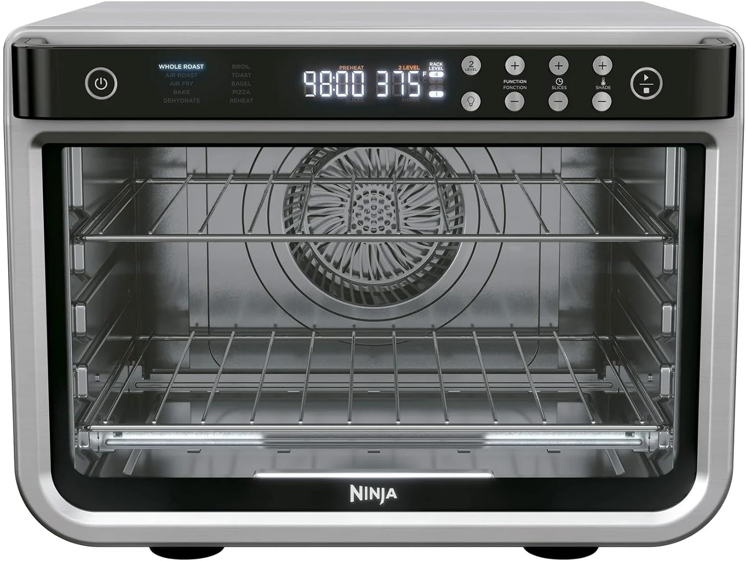 Ninja DT200 Foodii 8 in 1 XL Pro Air Fry Oven, Large Countertop Convection Oven with Digital Display Made Air Fry, Air Roast, Bake & More, Silver