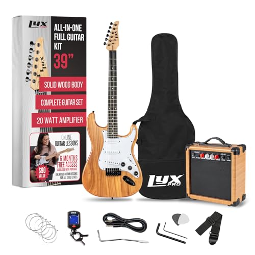 LyxPro Electric Guitar 39" inch Complete Beginner Starter kit Full Size with 20w Amp, Package Includes All Accessories, Digital Tuner, Strings, Picks