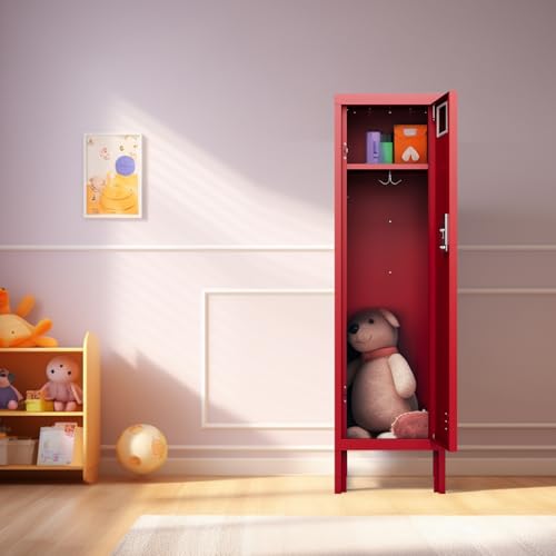 Metal Cabinet Home Office Storage,Lockers,Lockable Employees Metal Locker with Door,54" Height Steel Locker,Lockable Steel Locker for Gym,School,Home