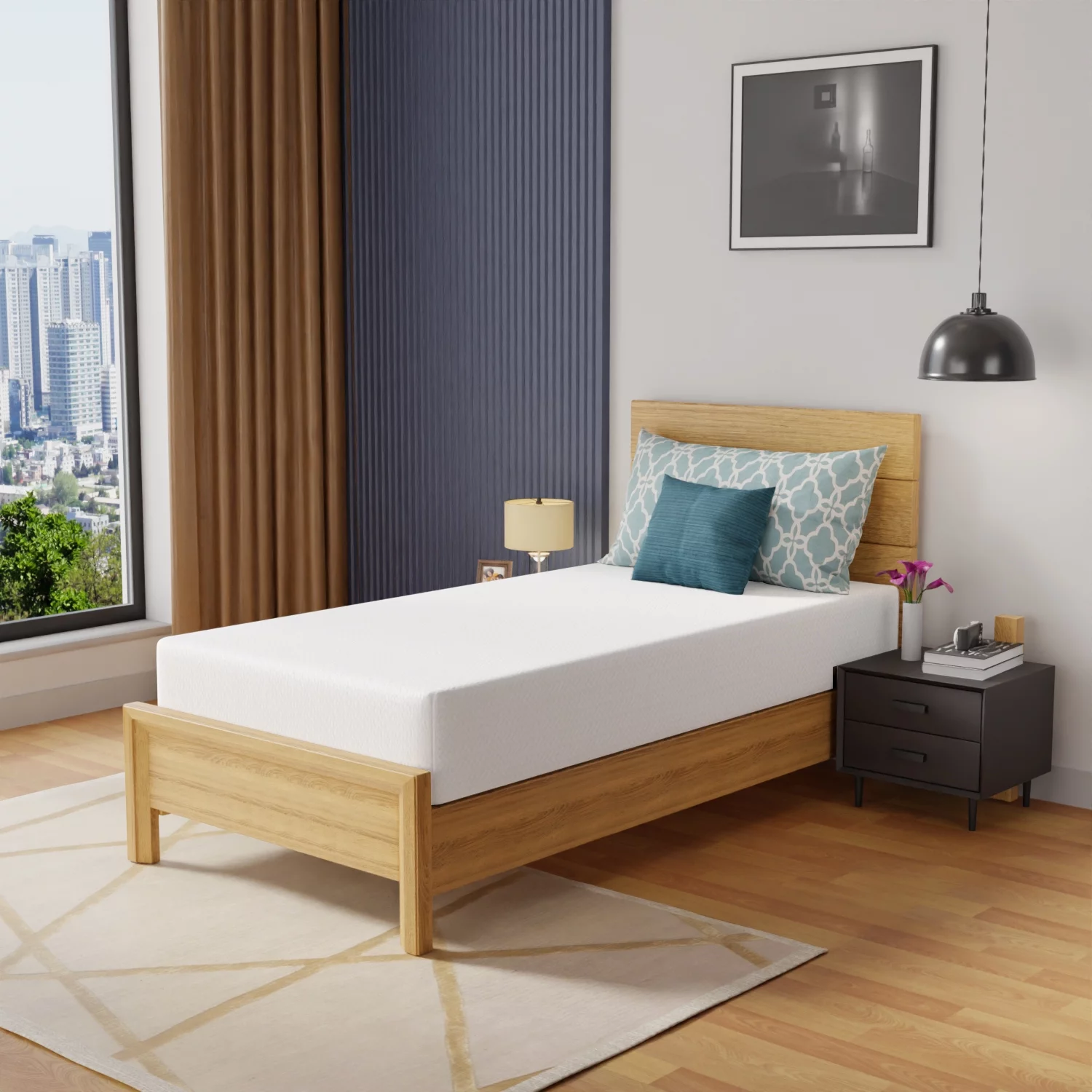 10 Inch Memory Foam Mattress Twin Mattress Wave Comfort Foam Mattress CertiPUR-US Certified,Removable Soft Cover, mattresses for Bed Frame, Bunk Bed
