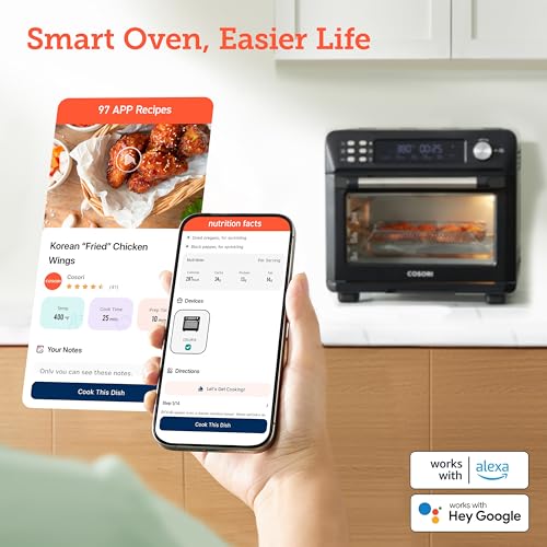 COSORI Smart 12-in-1 Air Fryer Toaster Oven Combo, Airfryer Convection Oven Countertop, Bake, Roast, Reheat, Broiler, Dehydrate