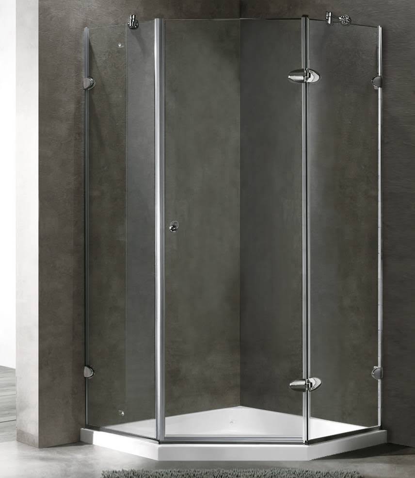 Vigo Verona Frameless Neo-Angle Shower Enclosure with Low-Profile Base - Clear