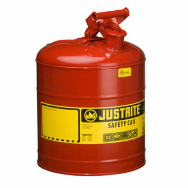 Justrite 7150100 Safety Gas Can 5 Gallon, Red