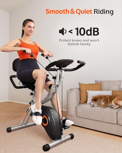 YOSUDA Folding Exercise Bike - Foldable Stationary Bike for Home Gym Workout