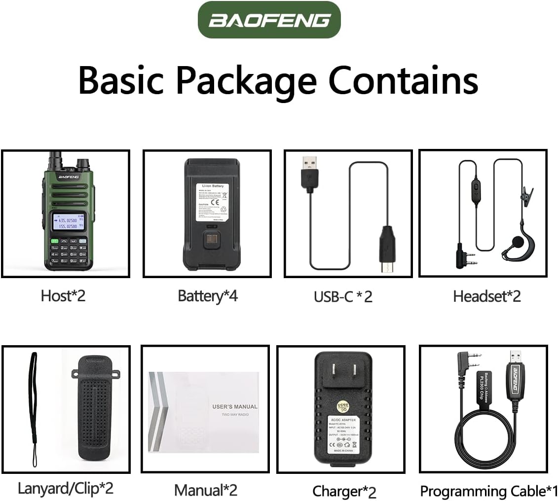 BAOFENG GM-15 PRO GMRS Radio Long Range Walkie Talkies Rechargeable,GMRS Repeater Capable,NOAA Scanning & Receiving Two Way Radio