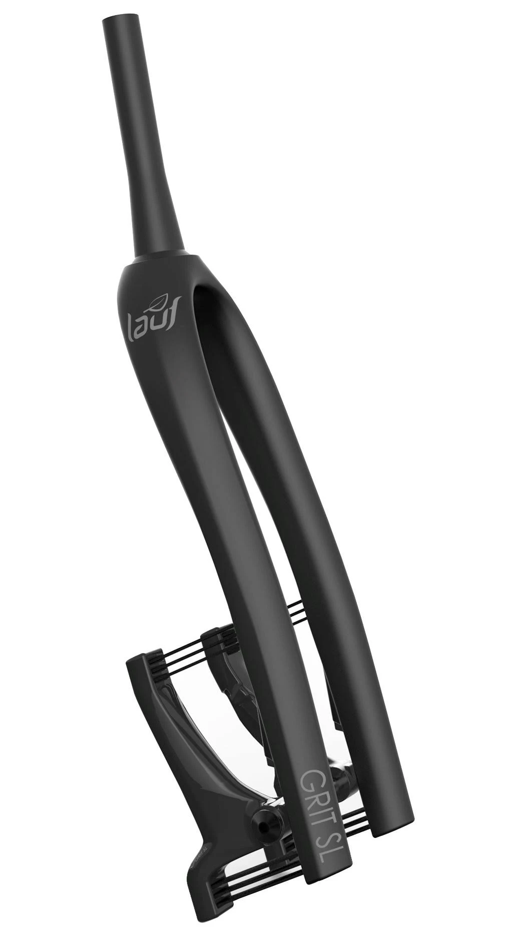 Lauf Grit SL Suspension Fork: Tapered Steerer Tube 30mm Travel 700c/650b+/27.5x22 15 x 100mm Thru Axle Naked Matte Carbon