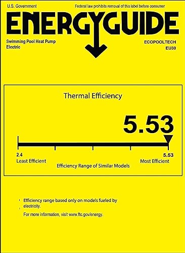 Above Ground Pool Heater EU50, Max 16184BTU Up to 5000gallons Electric Swimming Pool Heat Pumps, Titanium Heat Exchanger, 5.62 COP, 110V/120V