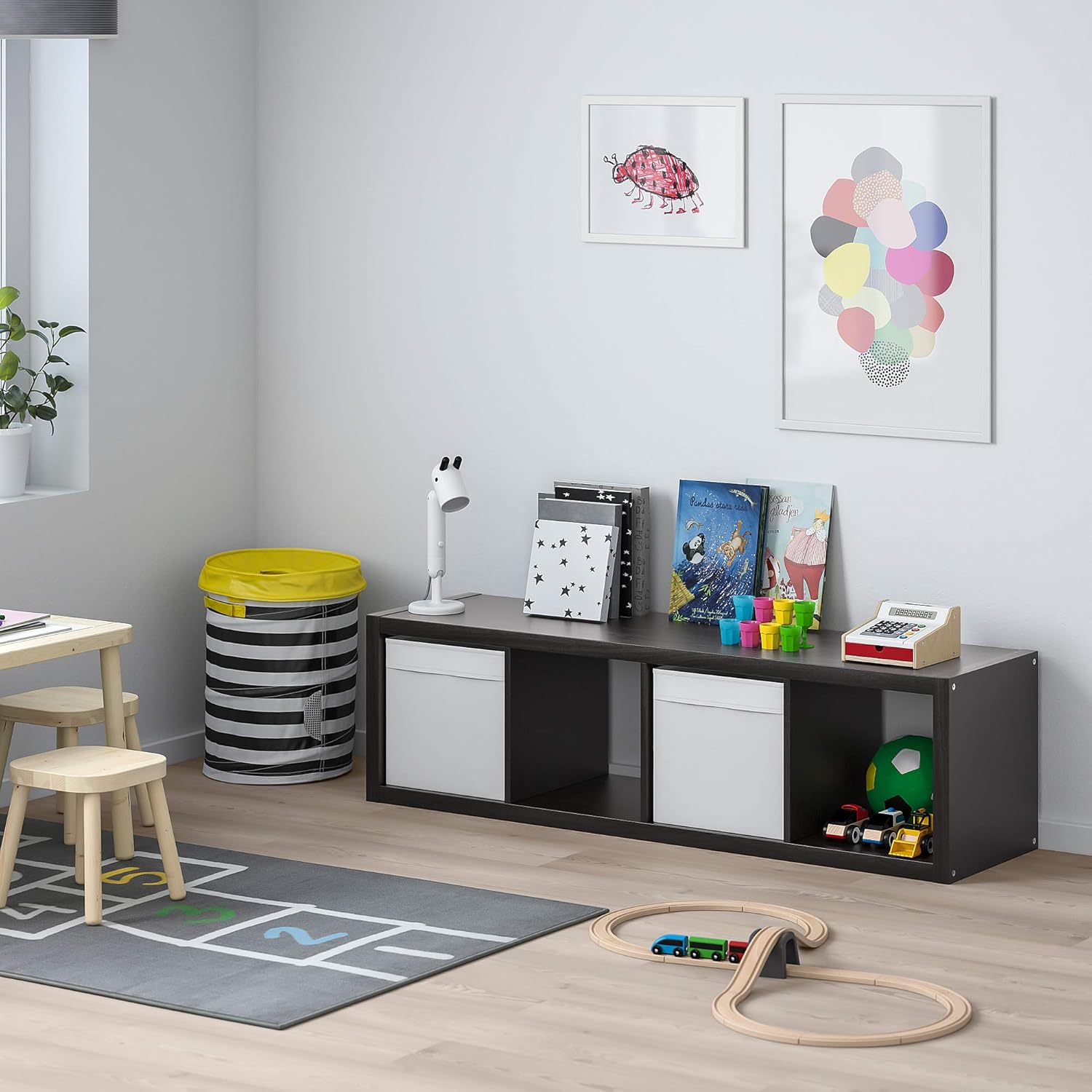 Ikea Kallax Bookcase Shelving Unit Display Black Brown Modern Shelf
