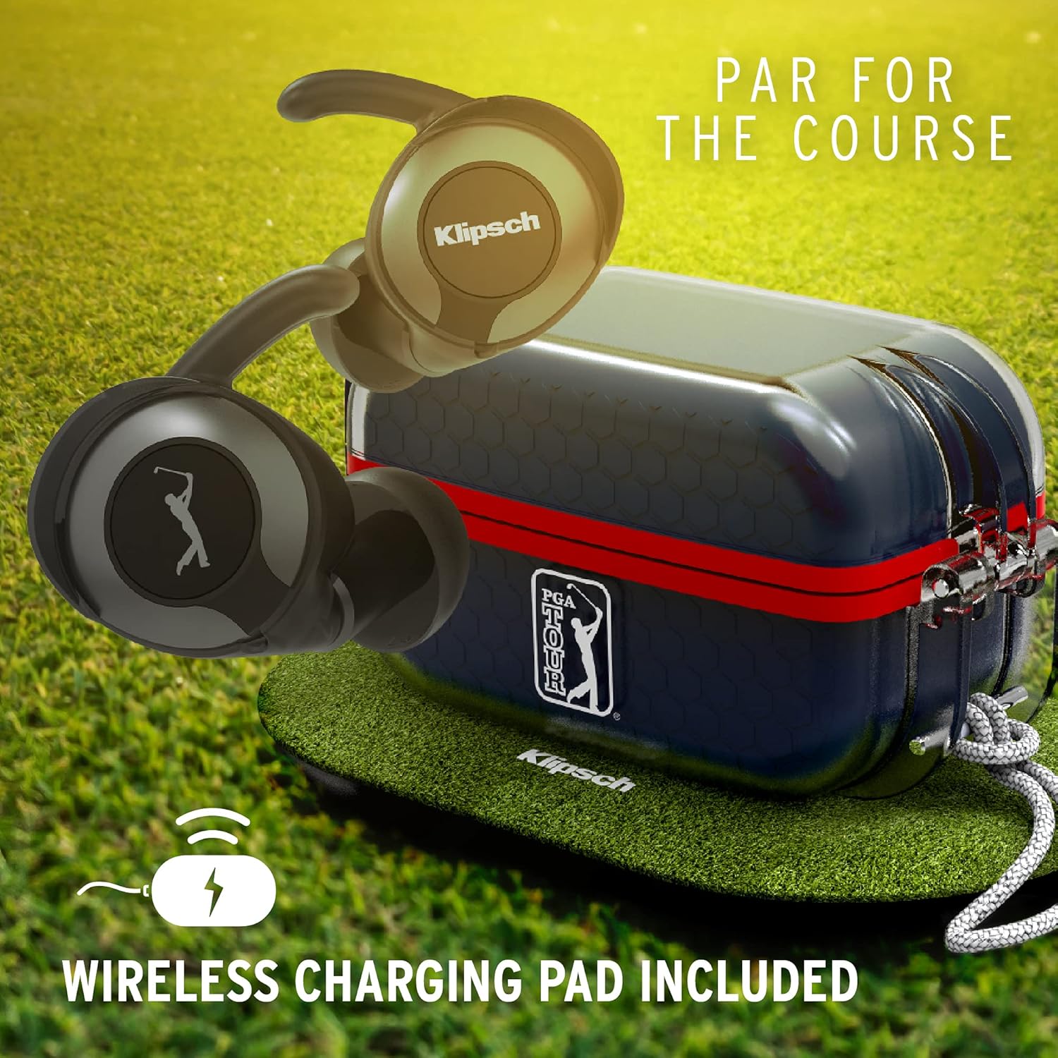 Klipsch T5 II True Wireless Sport Earbuds PGA Tour Edition with Dust/Waterproof Case & Earbuds, Best Fitting Earbuds with Patented Comfort