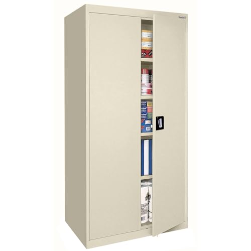 Sandusky Lee EA4R362472-02 Welded Steel Elite Storage Cabinet with Adjustable Shelves, 24" Length x 36" Width x 72" Height, Charcoal