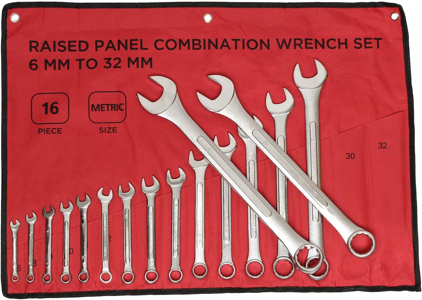 ABN Raised Panel Combination Wrench Set Metric Wrench Set Metric Wrenches Set 6mm-32mm 16pc Combination Wrenches Set Pack of 2