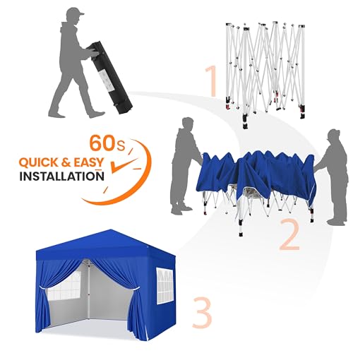 Yaheetech 10x10 Pop Up Canopy with 4 Removable Sidewalls, Portable Enclosed Instant Tent, Waterproof Outdoor Tent, Beach Sun Shelter with 4 Sandbags