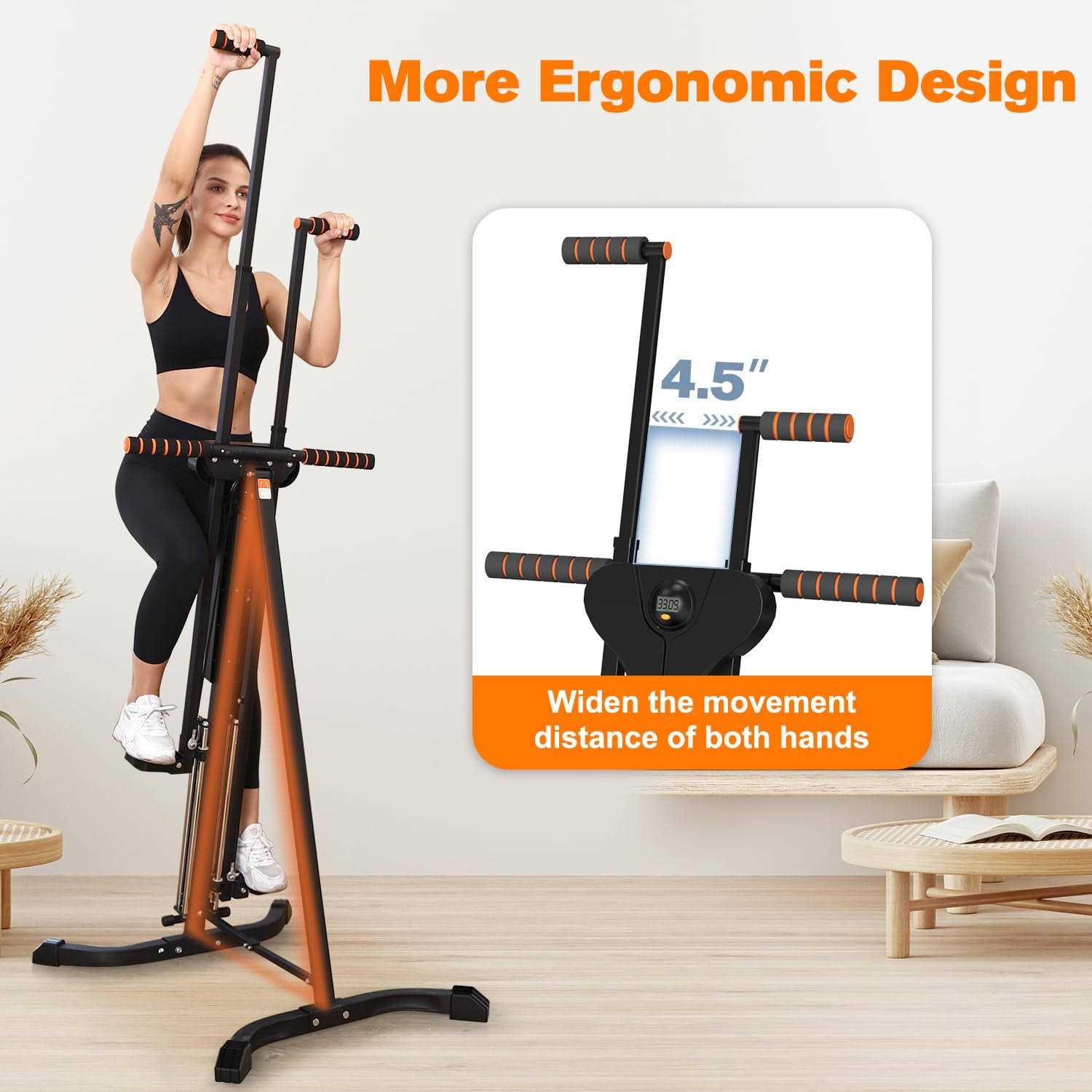 RELIFE REBUILD YOUR LIFE Vertical Climber Exercise Machine for Home Gym with 4 Metal Guide Rails Folding Exercise Climber Cardio Workout Machine