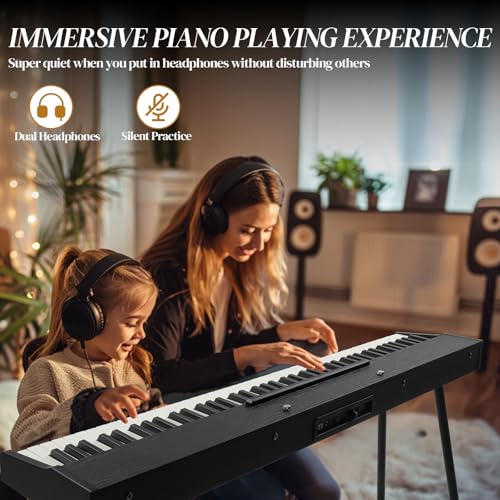 Ktaxon 88 Key Keyboard Piano Set, Full Size Digital Piano with Multi-Adjustable Height Bench, Powerful Functional Panel