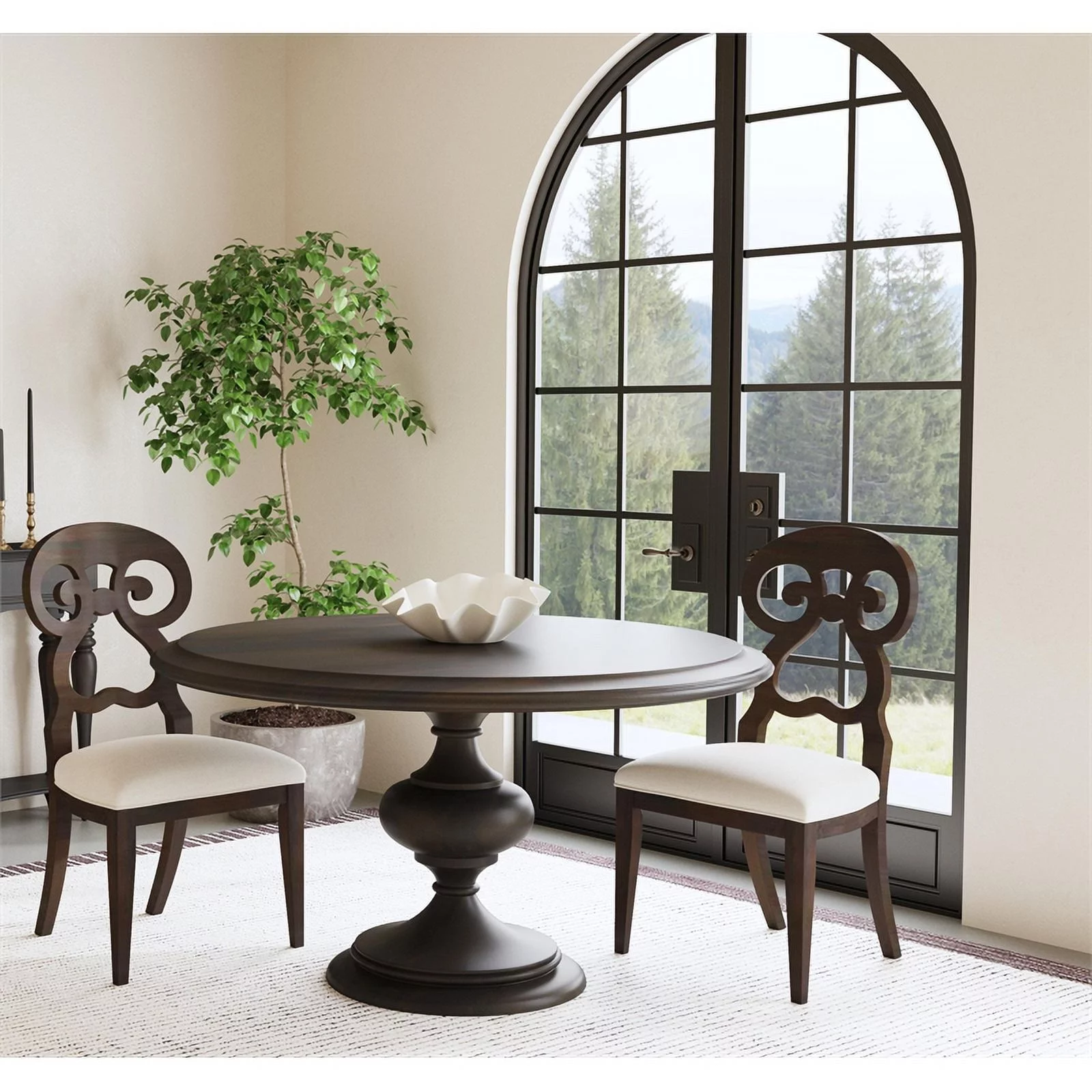Home Square 5-Piece Set with Dining Table and 4 Dining Side Chairs in Espresso